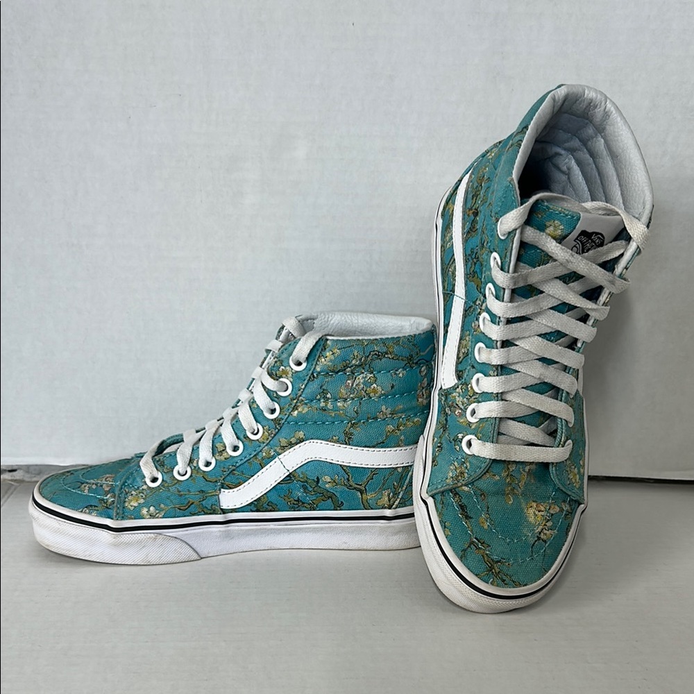 Vans Van Gogh Museum 2018 Blue Almond Blossom Sk8-Hi women’s 6.5 Skatercore